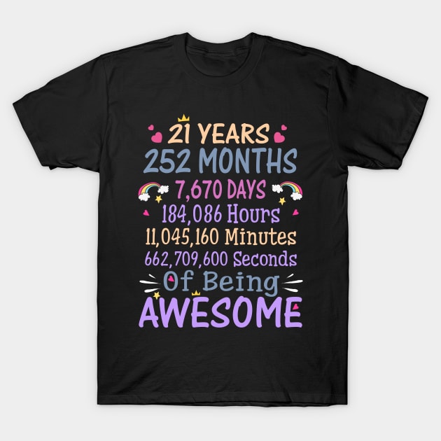 Birthday Gift 21 Years Old Being Awesome T-Shirt by CelineTootd